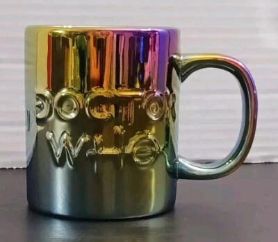 Doctor Who Iridescent Coffee Mug Ceramic Metallic Holographic Mirror BBC Se7en  - Image 1 of 4