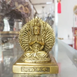 Bronzestatue des tausendarmigen & tausendäugigen Bodhisattvas für Autos, Büros - Bild 1 von 17