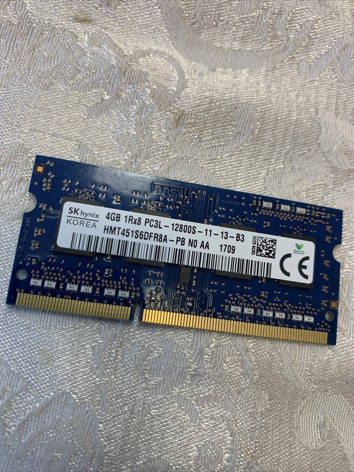 SK Hynix DDR3 4GB 1Rx8 PC3L-12800U Non-ECC DIMM Laptop Memory Dell - Image 1 of 3