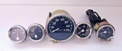 Jeep Gauges Kit - Speedometer 70 mph Willys MB Ford CJ GP Temp Oil Fuel Amp - Image 1 of 3