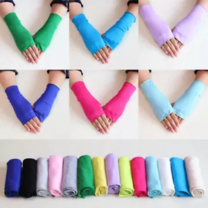 Anti UV Sonnenschutz Damen Herren Lang Arm Fingerlose Handschuhe Golf Fahren : - Bild 1 von 26