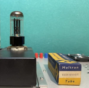 TUBO RECTIFICADOR HALTRON EZ35/6X5GT PROBADO CON ROETEST V10 NUEVO EN CAJA QTY-1 - Imagen 1 de 10