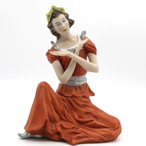 Italienische Porzellan Figur Frau Künstler signiert Annaluma Capodimonte Porcellane - Bild 1 von 13
