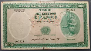 TIMOR PORTUGUES 1000 ESCUDOS (21-03-1968) P30 BC/BC+ - Imagen 1 de 2