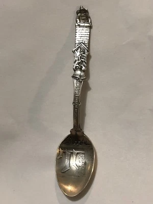 Cuchara antigua de plata de ley 4,5", 'Era la noche antes de Navidad, Papá Noel Foto 1 de 4