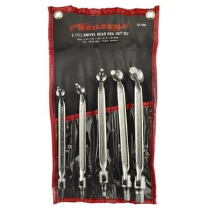 Male Hex / Allen Flexi Double Ended Swivel Head 2mm - 14mm 5pc 10 Sizes - Picture 1 of 3