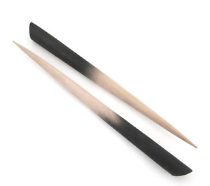 6" Wood HAIR STICKS Black & Natural  Oval top  with 14x10 top surface  FS