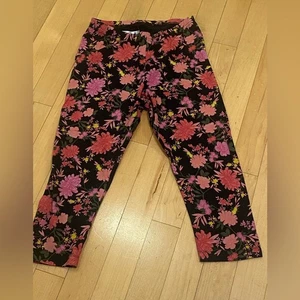 Leggings antiguos azul marino, talla 16, florales - Imagen 1 de 4