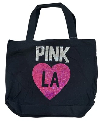 VICTORIA'S SECRET розовый LA любовь блестящий логотип молнии сумка с короткими ручками Weekender - Изображение 1 из 2