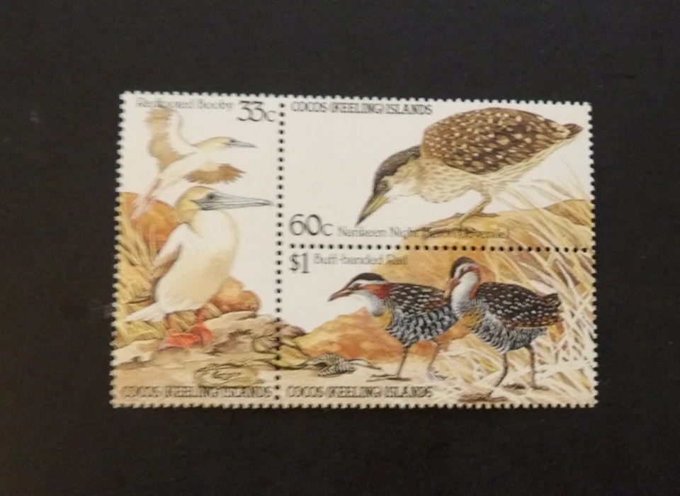 COCOS KEELING ISLANDS SCOTT #134A VARIAS AVES MNH BLOQUE DE 3 Foto 1 de 1