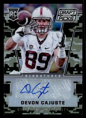 2016 PANINI PRIZM DRAFT DEVON CAJUSTE 141 PRIZMS CAMO RC AUTOGRAPH /199 STANFORD - Image 1 of 2