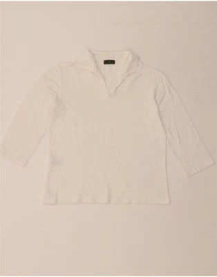 FRED PERRY Womens 3/4 Sleeve Polo Shirt UK 14 Large White Cotton AZ03 - Image 1 of 3