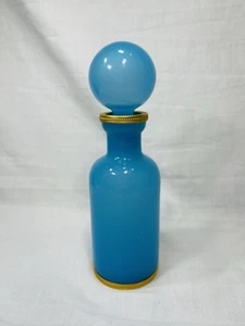 French Turquoise Blue Opaline Perfume Bottle - Picture 1 of 12