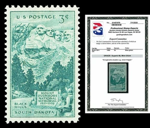 Scott 1011 1952 3c Mount Rushmore Issue Mint Graded Superb 98 NH with PSE CERT - Picture 1 of 1
