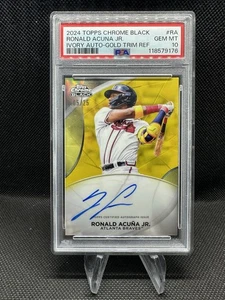 Ronald Acuna Jr 2024 Topps Chrome Black Ivory Gold Auto /25 PSA 10 - Bild 1 von 2