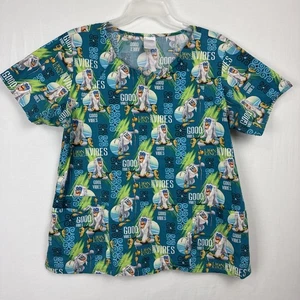 Disney König der Löwen Rafiki Good Vibes Scrub Top Damen XL blau Friend Monkey - Bild 1 von 11