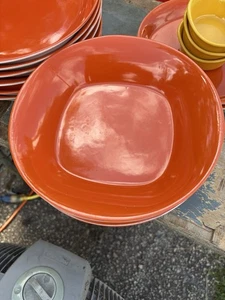 Rachel Ray Orange Square Round Soup Bowls 3 Replacements - Picture 1 of 4
