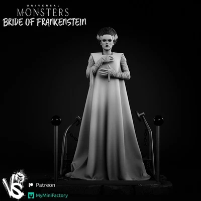 Bride of Frankenstein Sculpture (300mm)/3D Model/Unassembled/Unpainted - Image 1 of 4