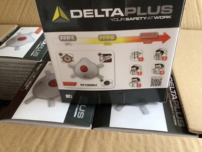 Disposable Dust Masks Valve Respirator Moulded Delta Plus M1300V - Image 1 of 2