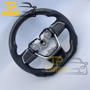Carbon Fiber Steering Wheel for Toyota Highlander Sienna 2020-2024 Black Leather - Picture 1 of 6