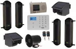 4G Wireless Solar Beams & PIR Perimeter Alarm - 4G Dialler & Loud Wired Siren - Picture 1 of 12