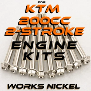 Kit de pernos de motor de níquel funciona para KTM 200cc DOS tiempos-EXC, MXC, SX, XC y XC-W - Imagen 1 de 11