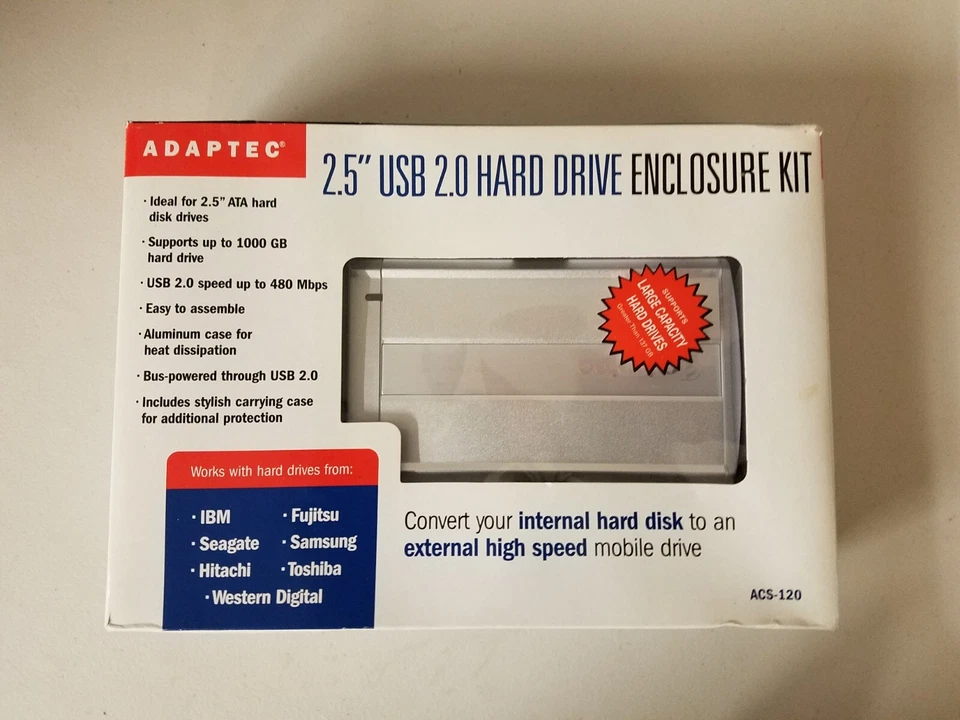 Adaptec ACS-100 USB 2.0 Hard Drive Enclosure Kit - Never Used - Image 1 of 2