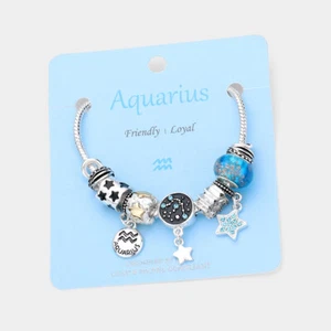 Zodiac Sign Bracelet Constellation Astrology Symbol Month Birthday Star Charms - Picture 1 of 36