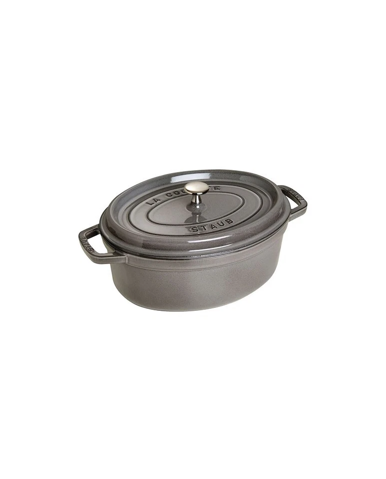 Staub Cocotte ovale color grigio grafite 31 cm pentola con coperchio 1103118 Foto 1 de 1