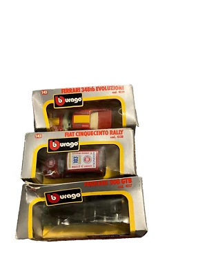 BURAGO. 4129 'FERRARI 348, Ferrari 308 & Cinquecento Fiat. In boxes. Bundle x 3 - Image 1 of 4