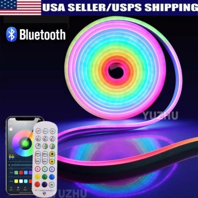 1M-20M RGBIC LED Neon Strip Lights Sign Bluetooth Music APP DC 12V Silicone Tube - Image 1 of 4