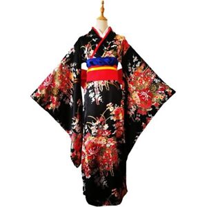 2023 new Long Sexy Kimono Japanese Flower Women's Dress