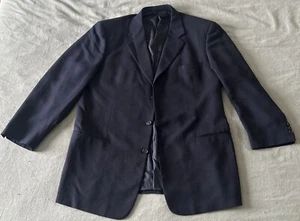 Cerruti 1881 56L Navy Slim Sport Coat Blazer Jacket Solid Pure Wool - Picture 1 of 10