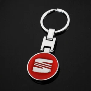 1x Metall-Schlüsselanhänger für SEAT - Roter Schlüsselring Auto Zubehör Geschenk - Picture 1 of 4