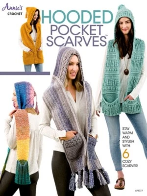 Crochet Pattern Book HOODED POCKET SCARVES ~ 6 Stylish Designs for All Ages - Image 1 of 4