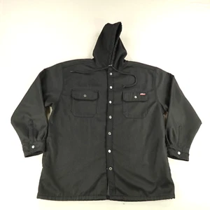 Dickies Jacket Men 2XL XXL Black Fleece Chore Work Coat Snap Up Soft Shell ^ - Picture 1 of 15