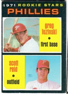 GREG LUZINSKI & SCOTT REID ~ 1971 TOPPS PHILLIES ROOKIE STARS CARD #439 - Picture 1 of 2