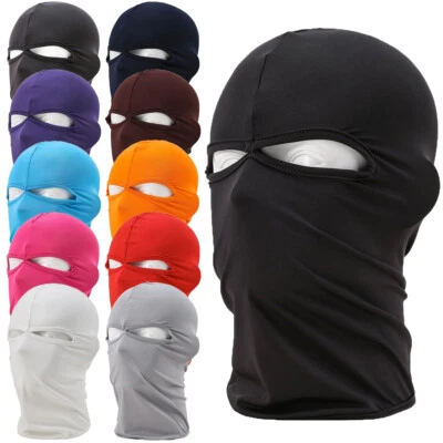 Tocado con gorra de pasamontañas delgado a prueba de viento deportivo arnés de doble agujero máscara facial completa Foto 1 de 4