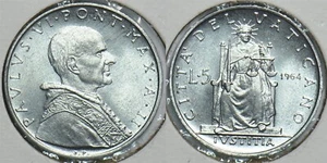 Vatican 1964 5 Lire 198447 combine shipping - Picture 1 of 3