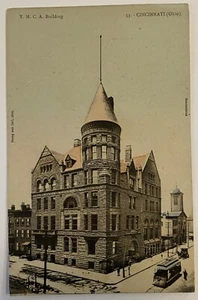 YMCA Building, Cincinnati Ohio, Hand Colored Postcard - Picture 1 of 2