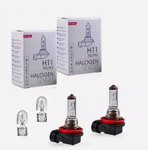 Juego de 4 unidades de lámparas halógenas H11 base PGJ19-5 64211 12V 55W con luz de estacionamiento W5W LL - Imagen 1 de 4