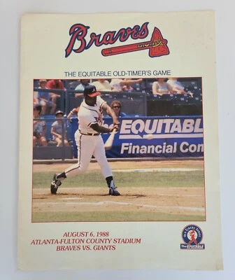 Braves Equitable Old-Timer’s Game Program August 6, 1988 Fulton County Stadium - Image 1 of 4