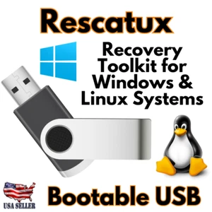 Rescatux Linux Utility Bootable USB – Your Essential Rescue Tool - Fast Shipping - Picture 1 of 3