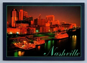 Postcard Vtg Tennessee Nashville River City Music City First Avenue 4x6 - Picture 1 of 2