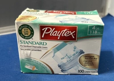 Playtex Standard 4 унц. Вкладыши 100 штук каждая капля запечатанные  - Изображение 1 из 4