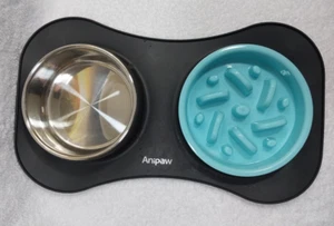 Anipaw Slow Feeder Dog Bowls 3 in 1 Stainless Steel Dog Food and Water Bowls wit - Picture 1 of 7