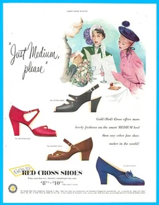 1949 Rotes Kreuz Damenschuhe Mode Vintage Print Werbung Stil Frauen Essen Ephemera - Bild 1 von 3