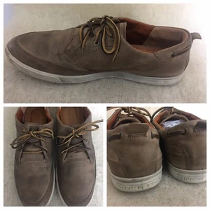 ecco Buck Skin Shoes Tan LaceUp Casuals Men’s Size EUR 46 Vintage Look - Picture 1 of 12
