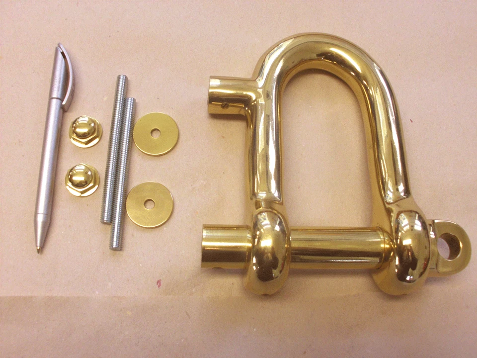 STOSSGRIFF,Messing,Haustürgriff,EDEL,Messinggriff,Schäkel,Maritim,Rarität - Bild 1 von 1