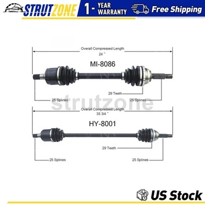 2x Eje delantero izquierdo delantero derecho CV TrakMotive para Hyundai Accent 1995-1999 Foto 1 de 3